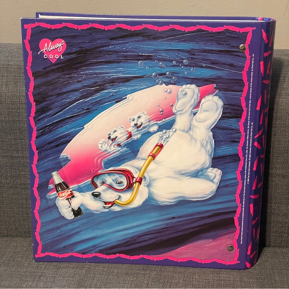 Vintage Coca-Cola Polar Bear 3 Ring Binder 1996 - Picture 3 of 6